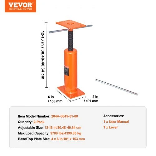 VEVOR 2 dalių reguliuojamas grindų domkratas 30–40 cm