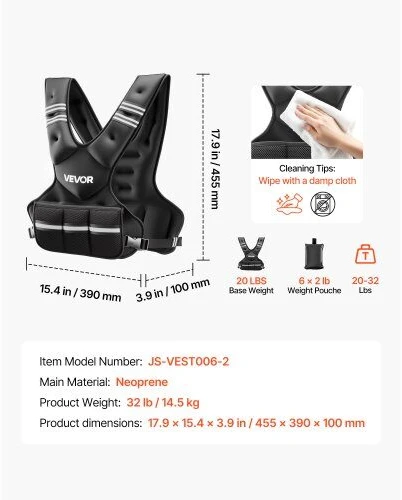 Reguliuojama svorio liemenė VEVOR JS-VEST006-2, 14,5kg