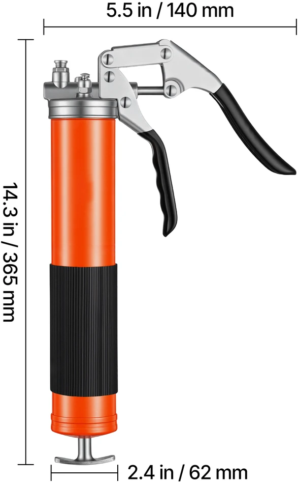 VEVOR Tepalo švirkštas, 8000 PSI, 0,4 L