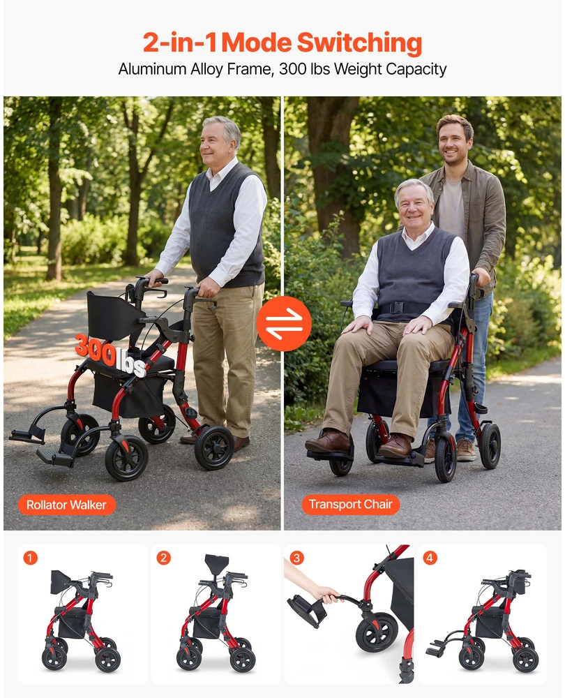 VEVOR 2-in-1 vaikštynė ir kėdutė vyresnio amžiaus žmonėms