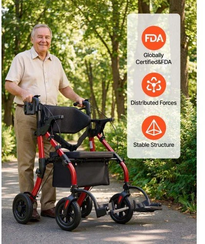 VEVOR 2-in-1 vaikštynė ir kėdutė vyresnio amžiaus žmonėms