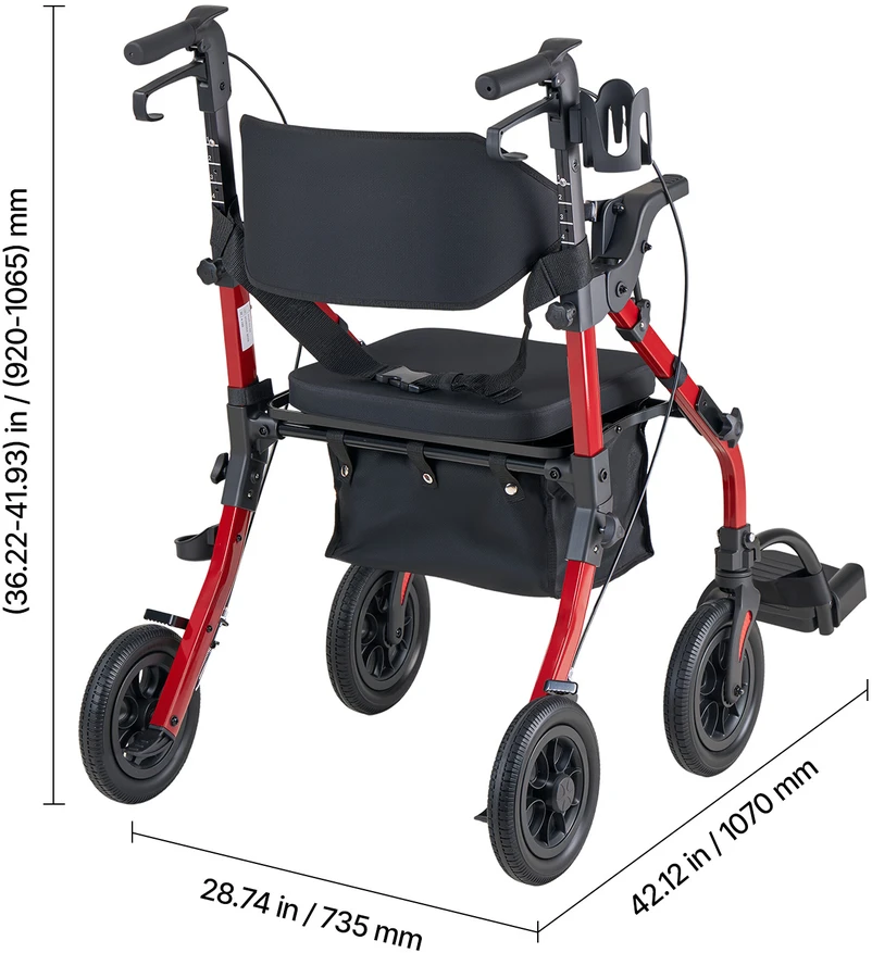 VEVOR 2-in-1 vaikštynė ir kėdutė vyresnio amžiaus žmonėms