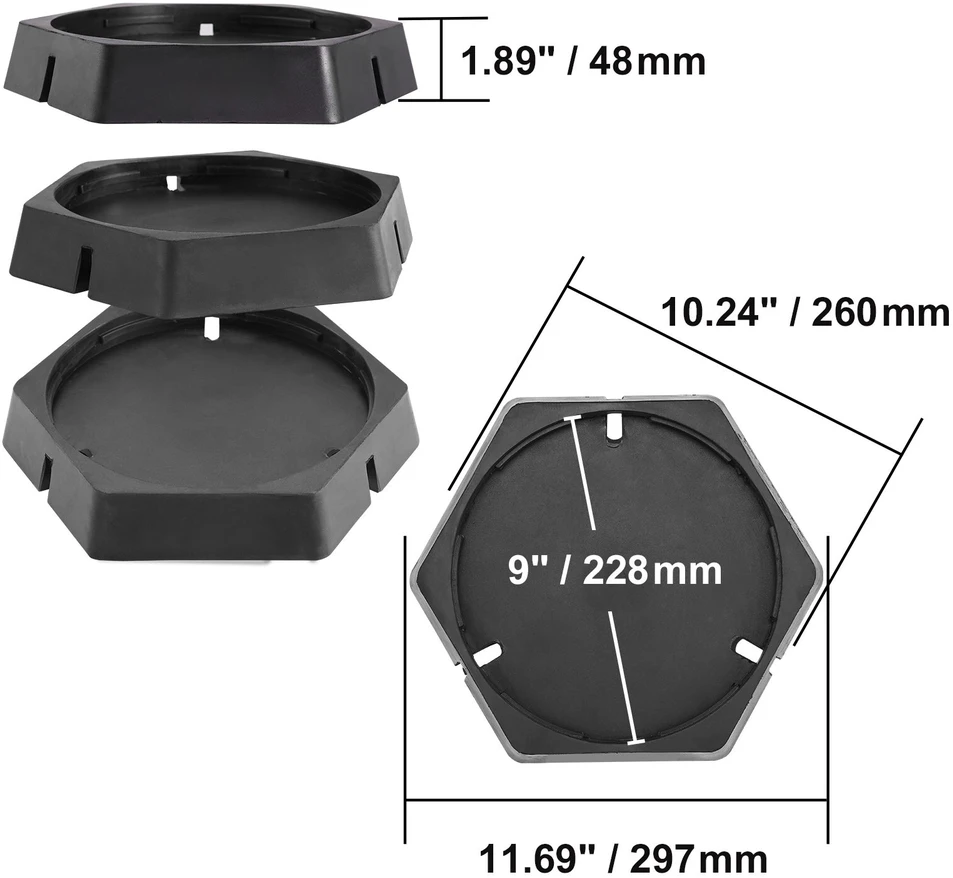 VEVOR Kemperinės atramos rinkinys (4 dalių), 9 cm guminiai padai