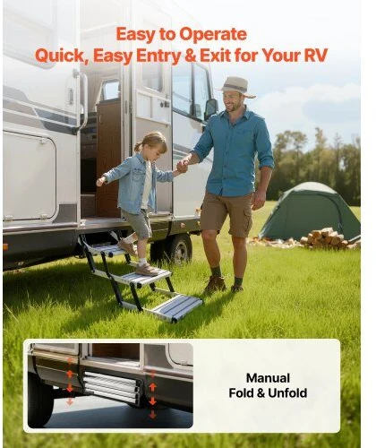 VEVOR 3 pakopų ištraukiamos RV laipteliai
