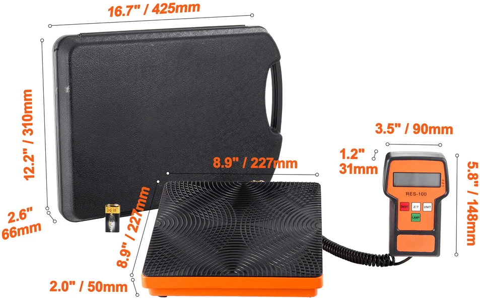 VEVOR Elektroninės šaldymo agentų svarstyklės 50 kg HVAC