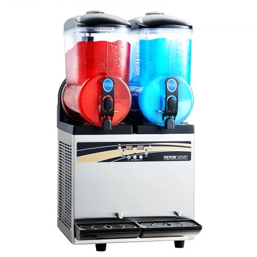 Vevor Komercinė šaldytų gėrimų gamykla 15L x 2 talpa