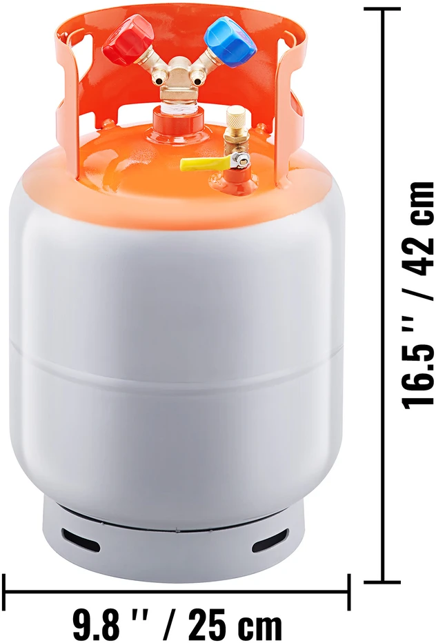 VEVOR Šaldymo skysčio atgavimo 13,6kg balionas 400 PSI Y vožtuvas