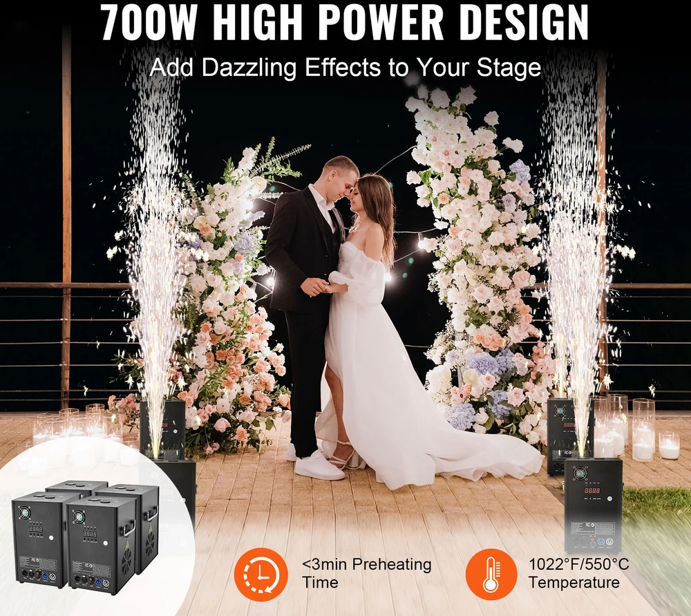 VEVOR Šaltos ugnies fejerverkų aparatas 700W 2-5m