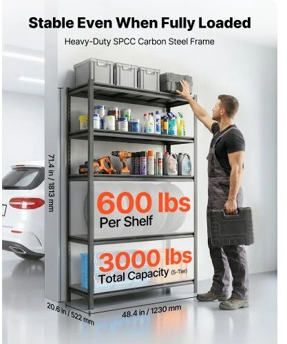 Sandėliavimo lentyna VEVOR SS4820HA, 1360,8kg keliamoji galia