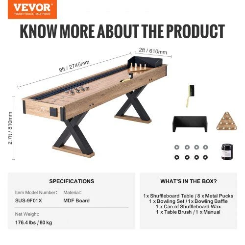 VEVOR 2-in-1 stalo ritulys ir boulingo žaidimas