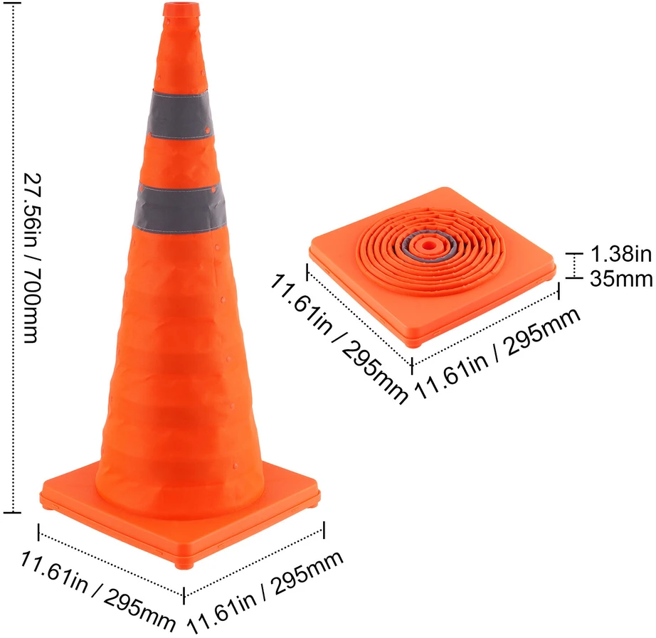 VEVOR Sulankstomi saugumo kūgiai 4 vnt. rinkinys
