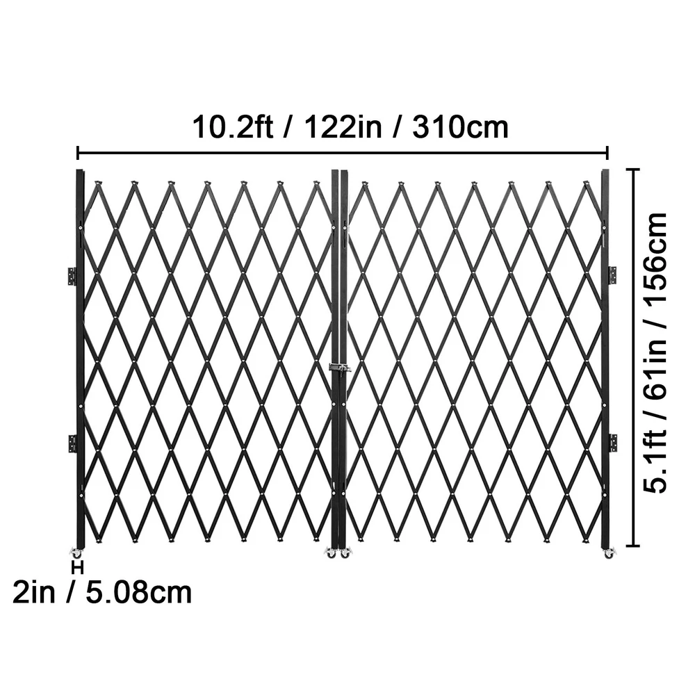 VEVOR Dvigubos sulankstomos saugos grotelės 155 x 310 cm