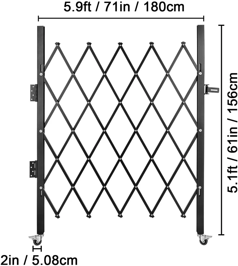 VEVOR Vienguba sulankstoma apsaugos grotelė 1,5m x 1,68m