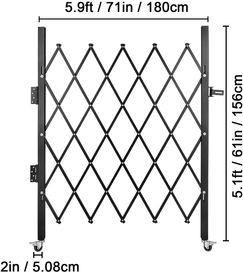 VEVOR Vienguba sulankstoma apsaugos grotelė 1,5m x 1,68m