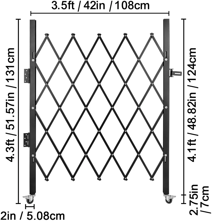 VEVOR Viena sulankstoma saugumo vartai 94 x 122 cm