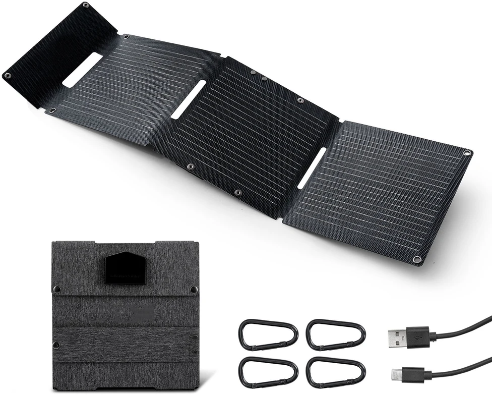 VEVOR Sulankstomas 30W saulės kolektorius, USB ir Type-C