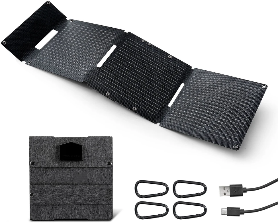VEVOR Sulankstomas 30W saulės kolektorius, USB ir Type-C