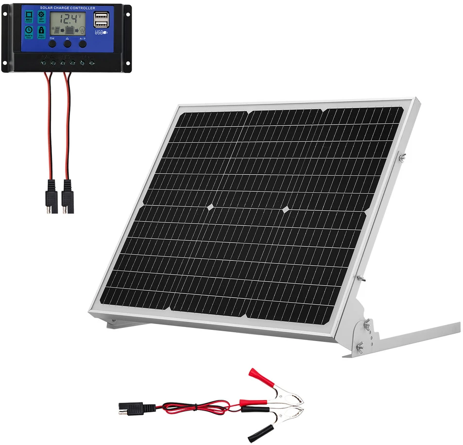 VEVOR 50W 12V saulės baterijos įkroviklis