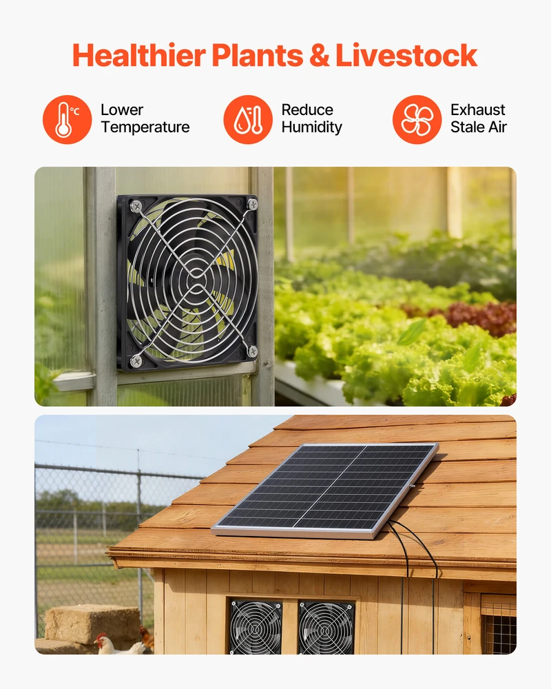 VEVOR Saulės energija varomas ventiliatorius, 30 W