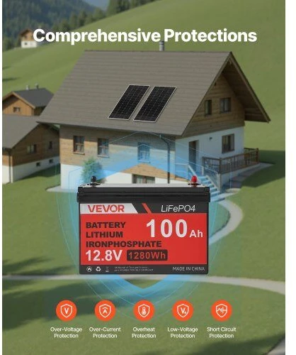 Saulės elektrinės rinkinys VEVOR 400W 12V, 100Ah LiFePO₄ akumuliatorius