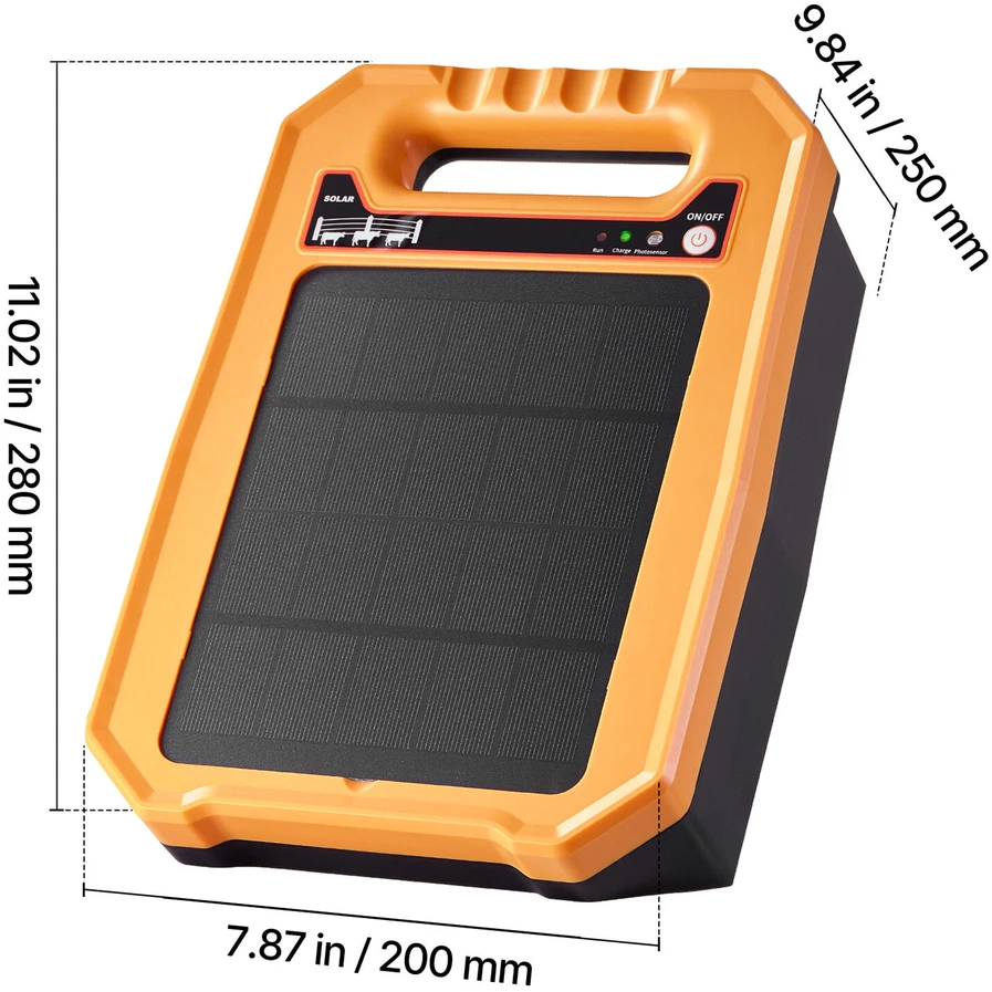 VEVOR 0.3J saulės įkroviklis elektrinei pertvarai gyvūnams