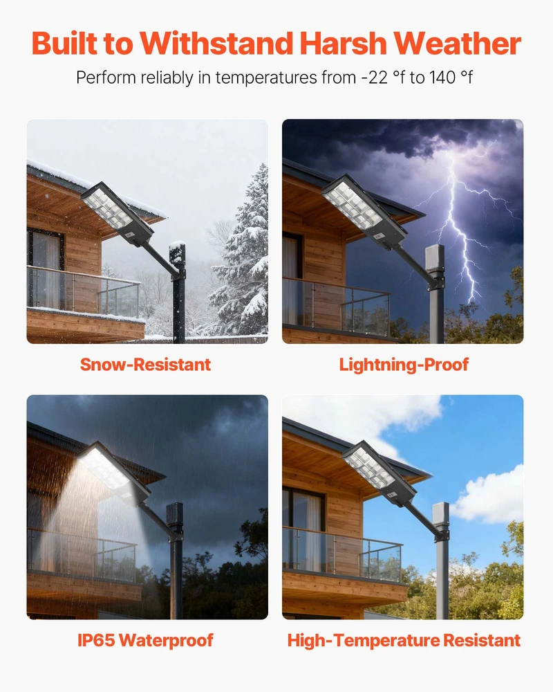 VEVOR Lauko saulės gatvės šviestuvas 12000W