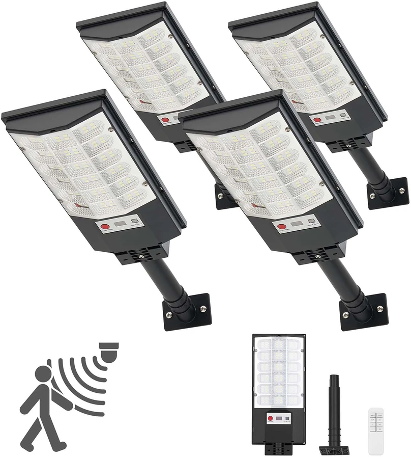VEVOR 4 vnt. 500W saulės gatvių apšvietimo rinkinys