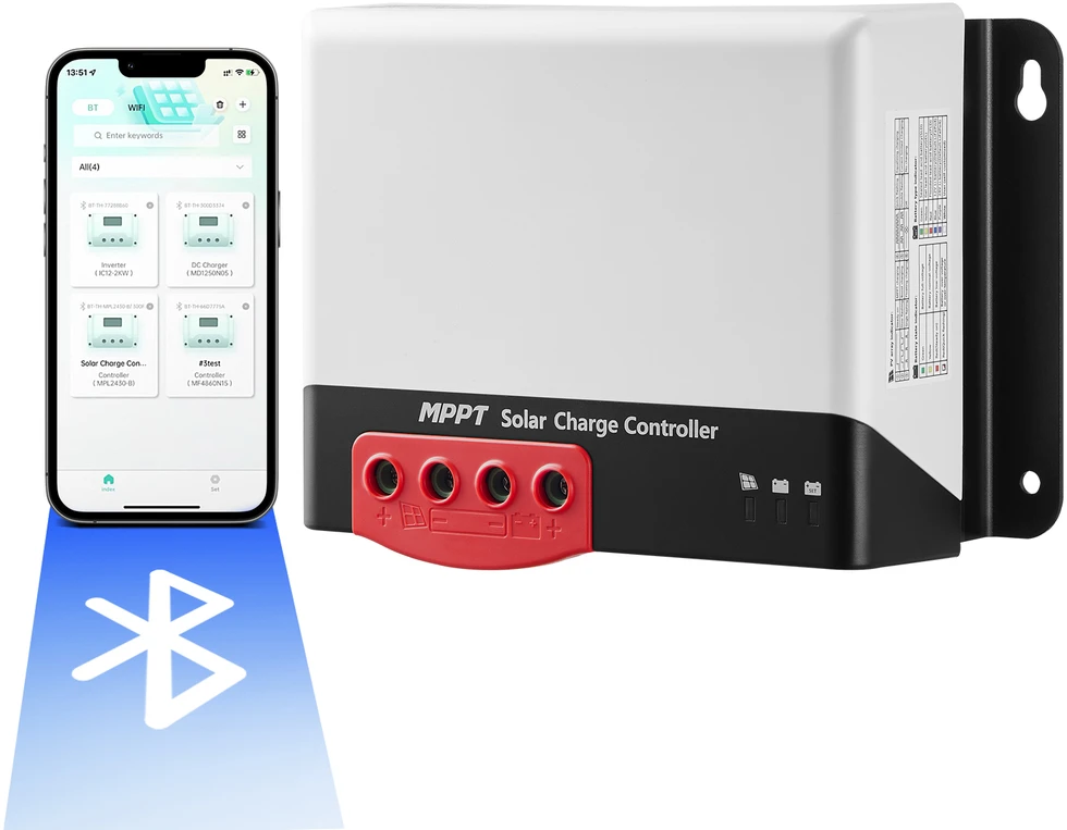 VEVOR MPPT saulės energijos valdiklis 50A su Bluetooth