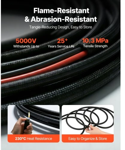 VEVOR 9,14 m saulės baterijos prailginimo kabelis 10 AWG
