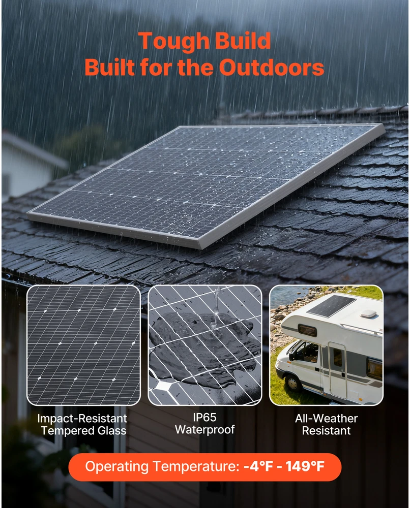 VEVOR 100W monokristalinis saulės modulis