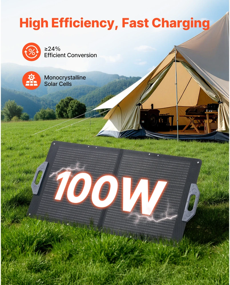 VEVOR 100W sulankstomas saulės skydelis