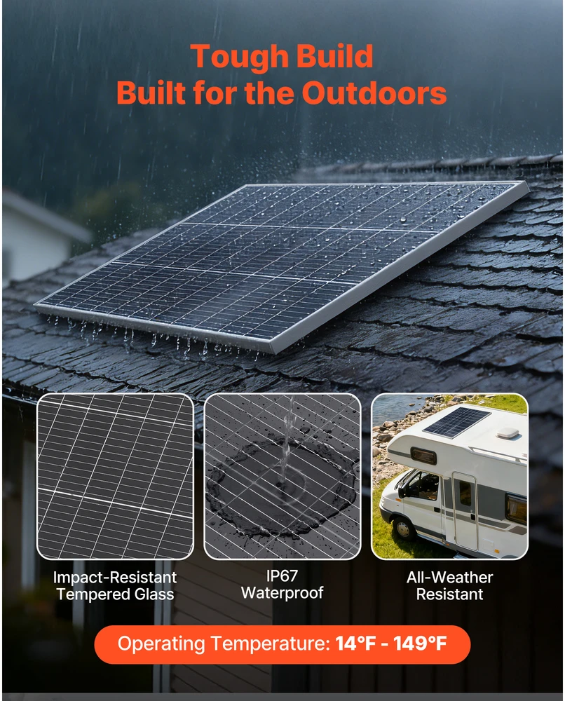VEVOR 2 vnt. 100W bifacialiniai saulės moduliai