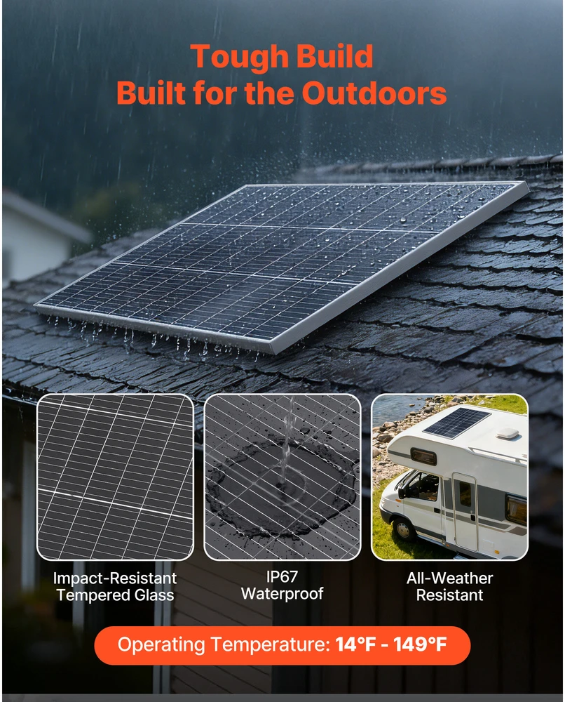 VEVOR 2 vnt. 100W bifacialiniai saulės moduliai