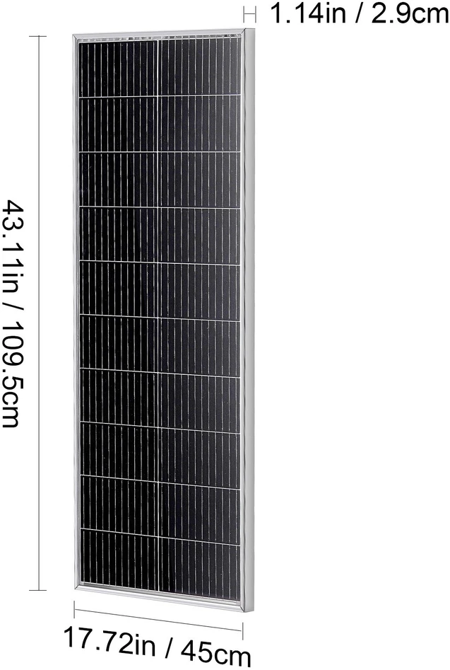 VEVOR 100W monokristalinis saulės kolekcija ir valdiklis
