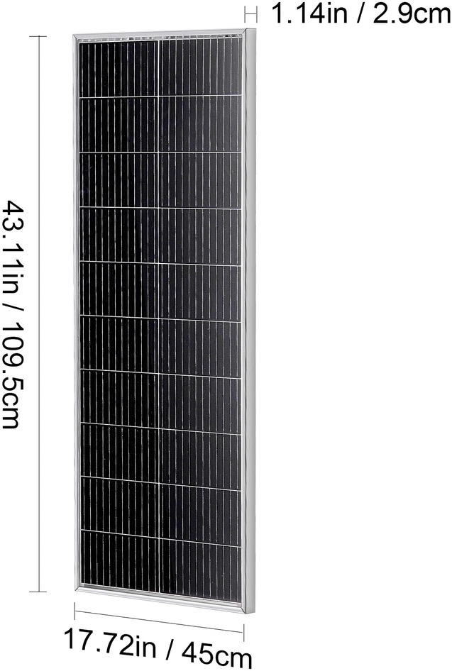 VEVOR 100W monokristalinis saulės kolekcija ir valdiklis