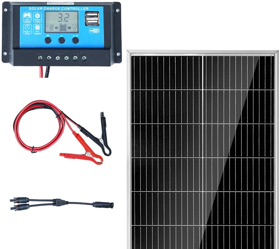 VEVOR 200W monokristalinis saulės kolektorių komplektas