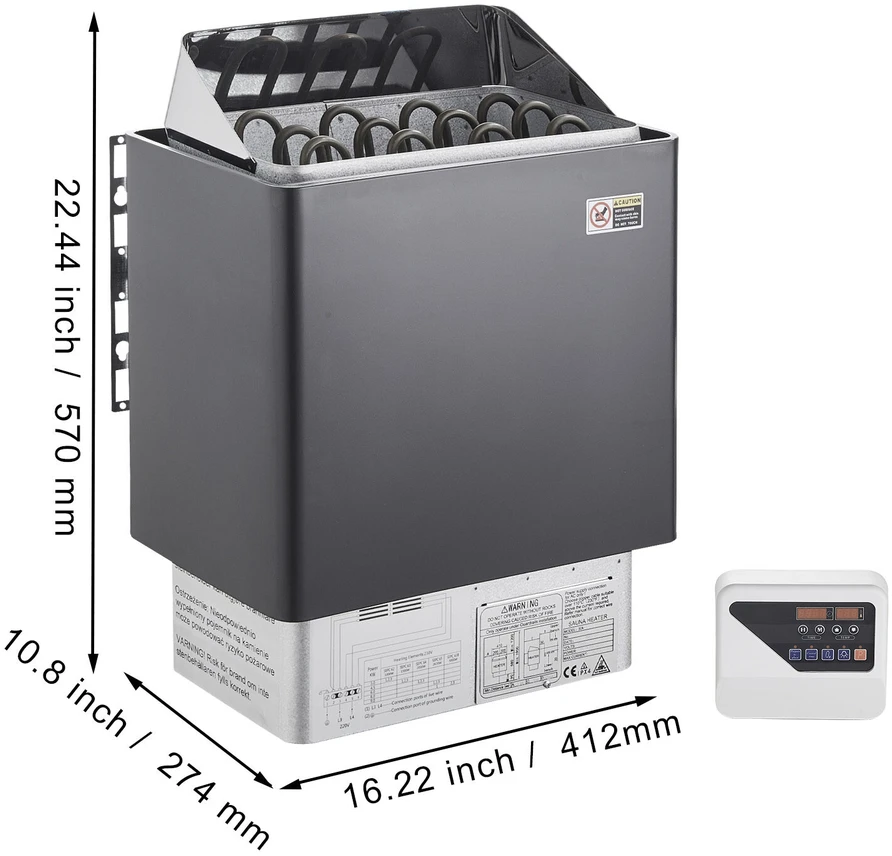 VEVOR 6KW elektrinė sauna su skaitmeniniu valdikliu 5-9 m³