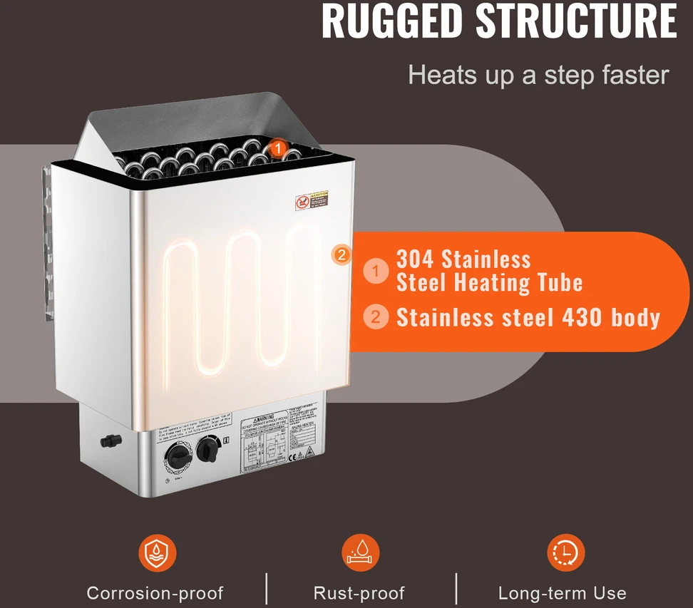 VEVOR 8 kW elektrinė sauna su įmontuotu valdymu