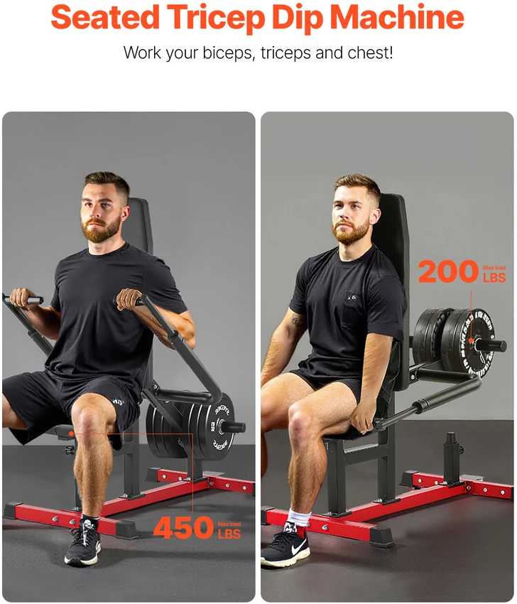 VEVOR Sėdimas tricepso ir bicepso spaudimo treniruoklis