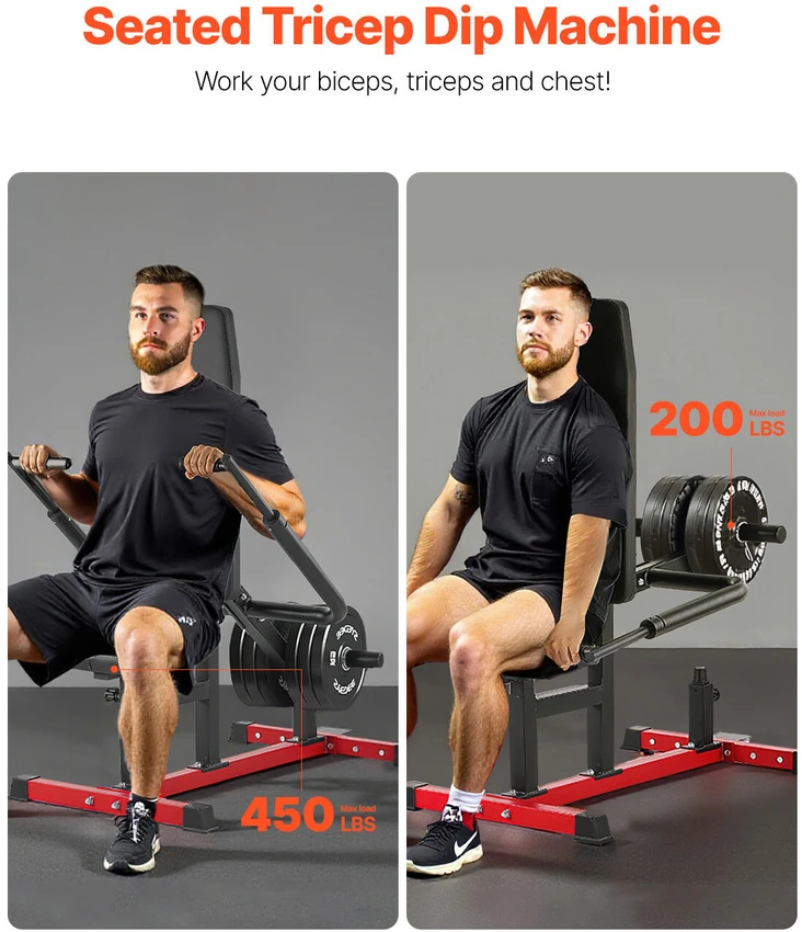 VEVOR Sėdimas tricepso ir bicepso spaudimo treniruoklis