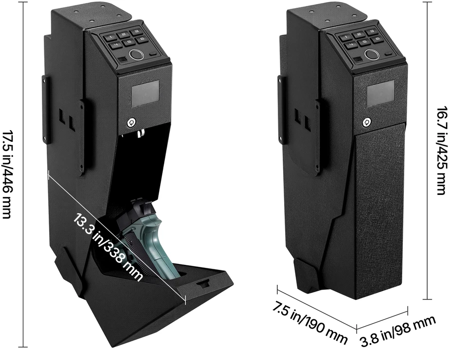 VEVOR Pistoletų seifas su spyna ir LED apšvietimu