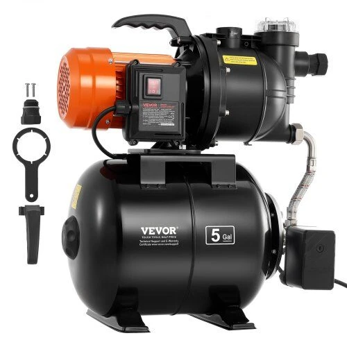 VEVOR 735 W gręžtuvinė siurblys su slėginėmis bakomis