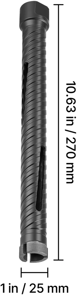 VEVOR Kerninis grąžtas, 25 mm, 241 mm gylis