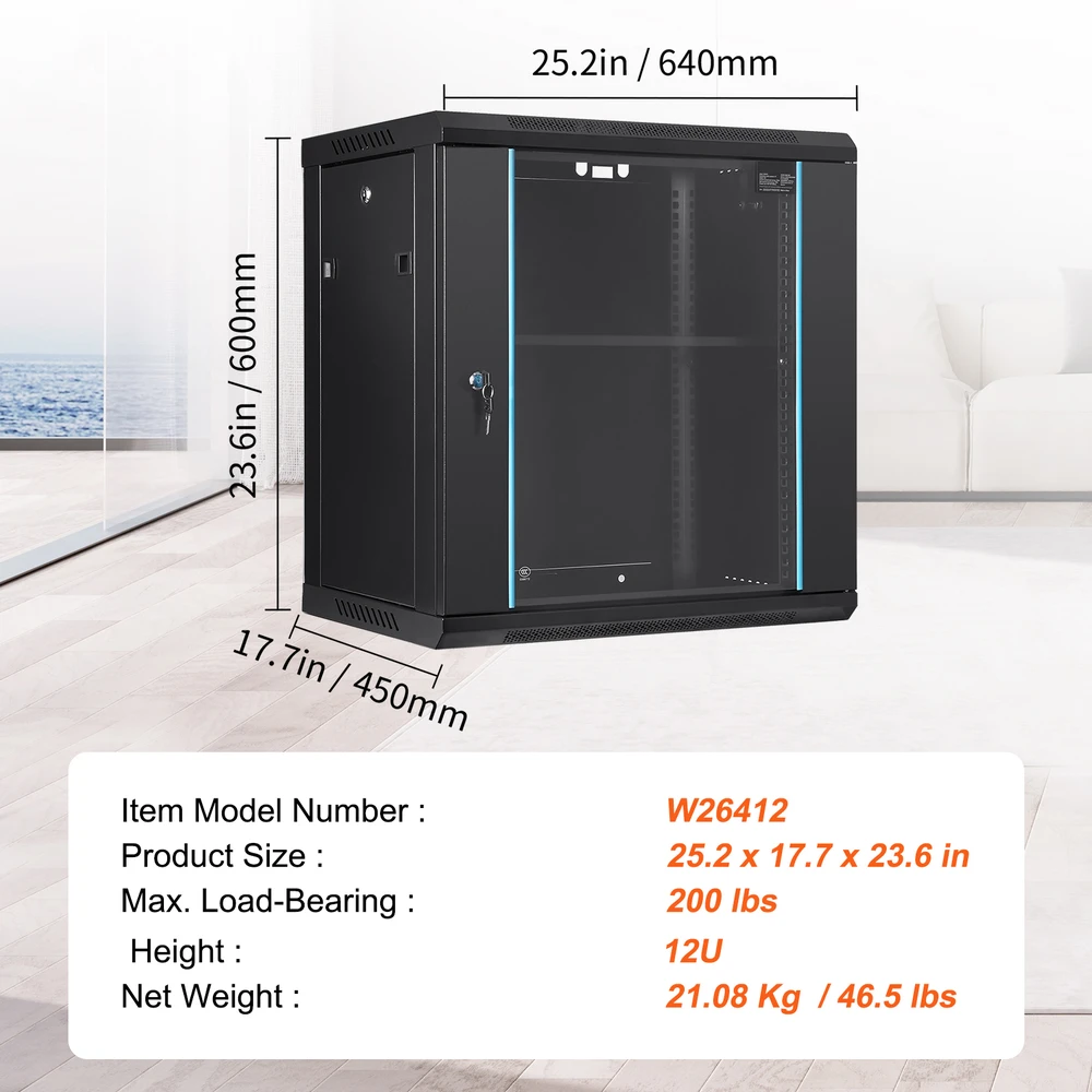 VEVOR 12U sieninė serverio spinta
