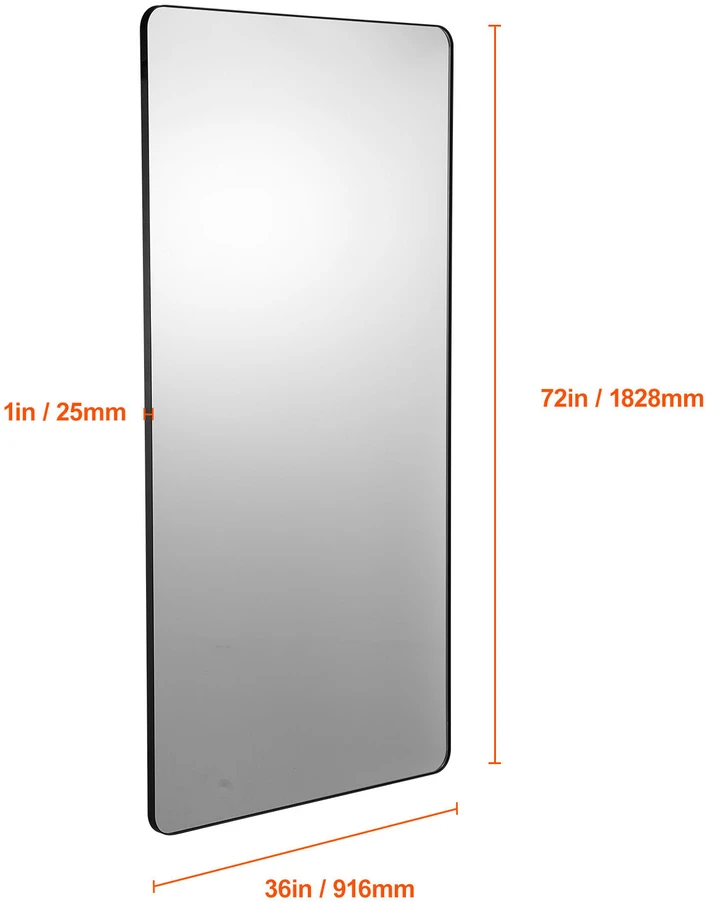 VEVOR Veidrodėlis su aliuminio rėmu 182x91 cm