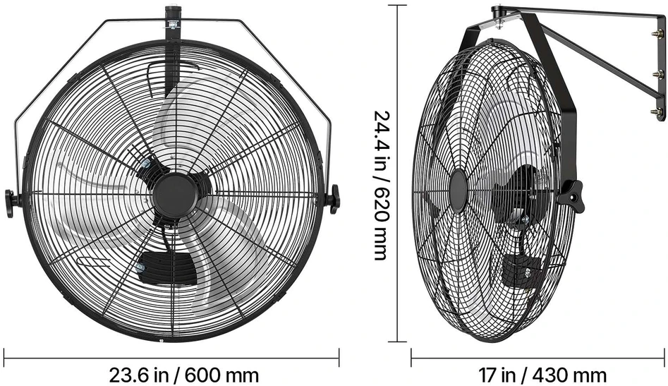 VEVOR Sieninis ventiliatorius, pramoninis, 505 mm, 2 vnt.
