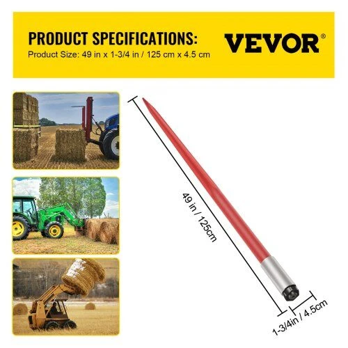 VEVOR 49 cm šieno smaigas 2041 kg galia