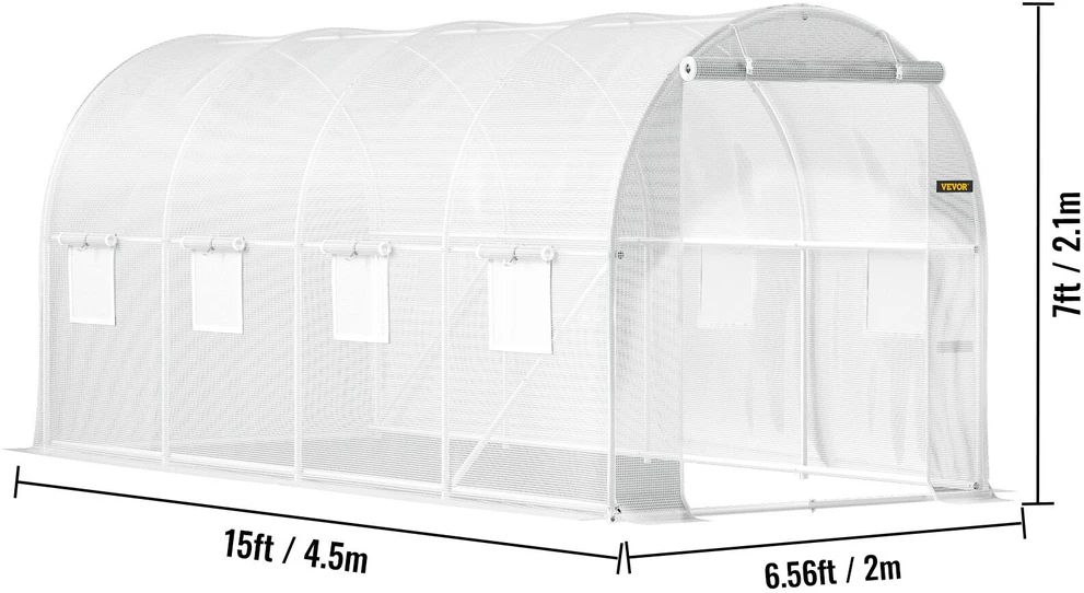 VEVOR Pramoninis tunelinis šiltnamis 4,6 x 2,1 m