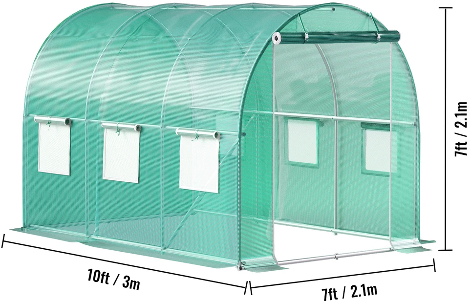 VEVOR Pravažiuojamas tunelinis šiltnamis 3 x 2 x 2 m