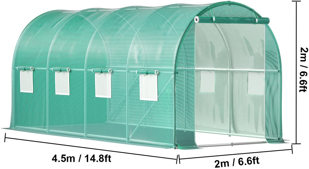 VEVOR Įėjimo tunelinė šiltnamis, 4.5 x 2 x 2 m
